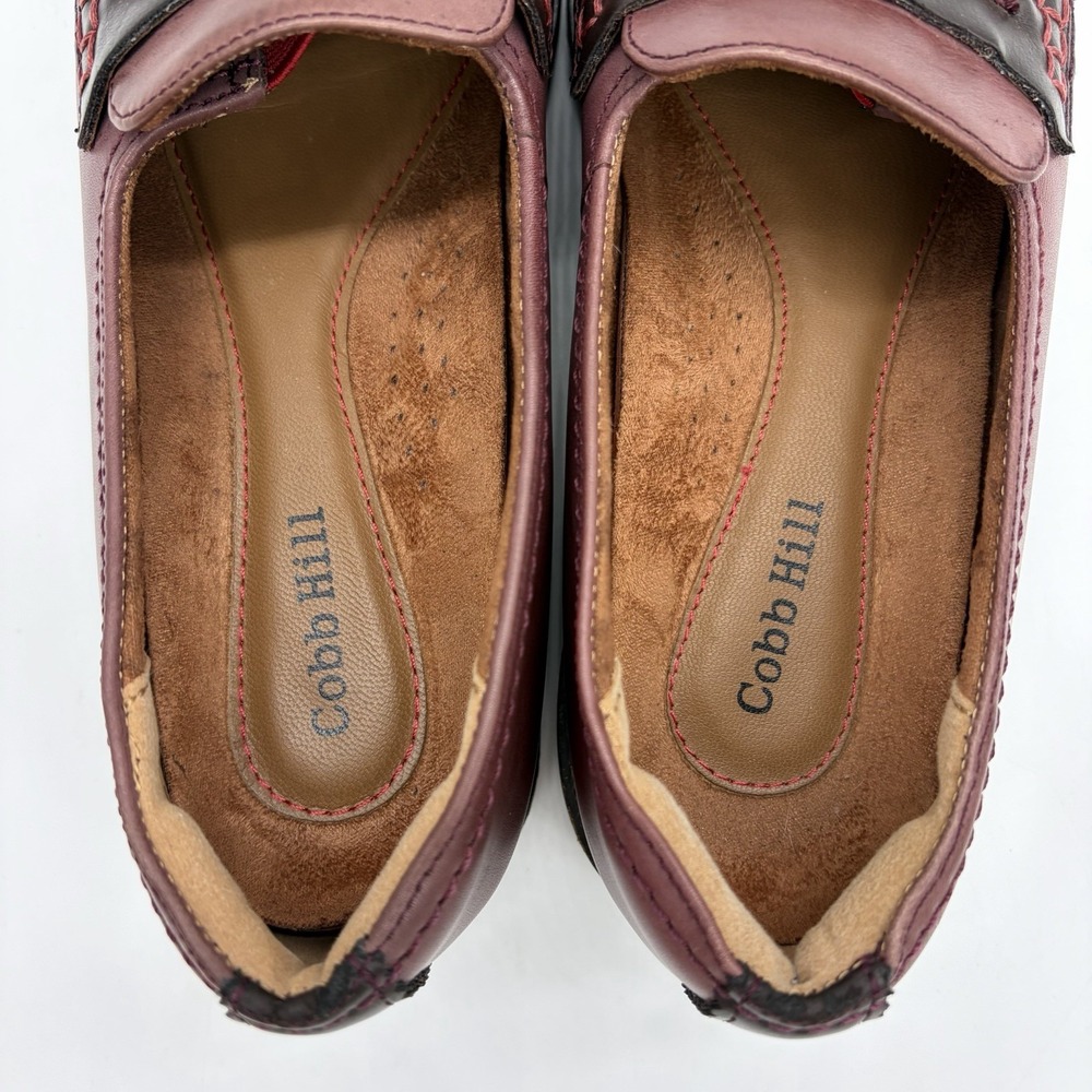 Cobb Hill by Rockport Womens 6.5 Janney Penny Loafers Burgundy Leather Lug Sole - Picture 7 of 11